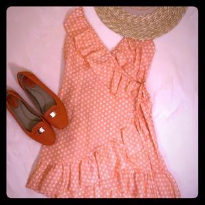PrettyLittleThing Mini Polka Beach Wrap Dress